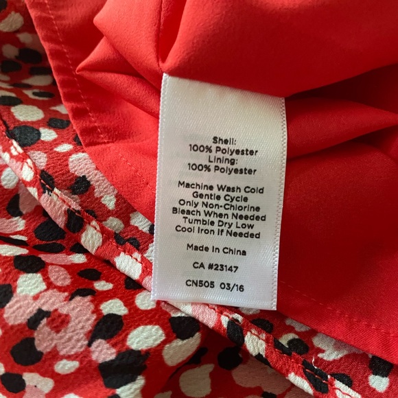 Talbots Skirt Ruffle Hem Pink Red Black Party Work size 14 - Picture 7 of 10